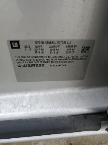1G11C5SL5FF223892 - 2015 CHEVROLET MALIBU 1LT Күміс фото 12