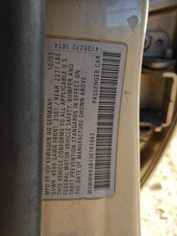 WVWWH63B13E161662 - 2003 VOLKSWAGEN PASSAT GLX Qızıl foto 12