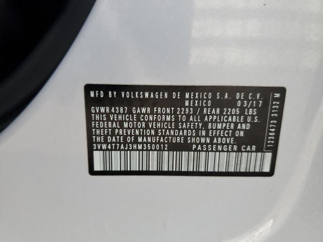 3VW4T7AJ3HM350012 - 2017 VOLKSWAGEN JETTA GLI رمادي صورة 12