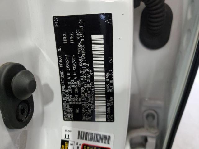 5TDGZRBH7NS247290 - 2022 TOYOTA HIGHLANDER XLE 白色 照片 13