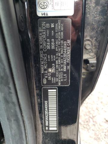 KNAFU4A22B5440049 - 2011 KIA FORTE EX BLACK photo 12