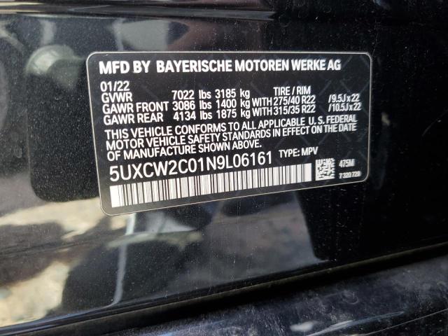 5UXCW2C01N9L06161 - 2022 BMW X7 XDRIVE40I BLACK photo 13