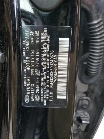 KMHGC4DH6DU240676 - 2013 HYUNDAI GENESIS 5.0L BLACK photo 12