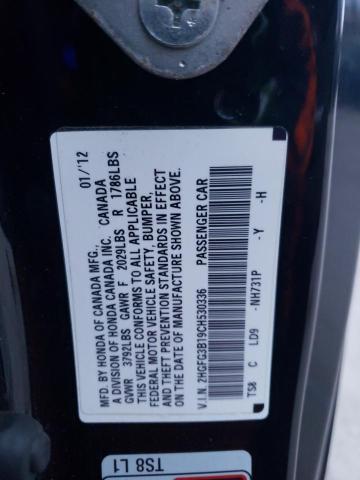 2HGFG3B19CH530336 - 2012 HONDA CIVIC EXL BLACK photo 13