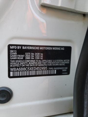 WBA6B8C5XED452495 - 2014 BMW 640 XI GRAN COUPE WHITE photo 12