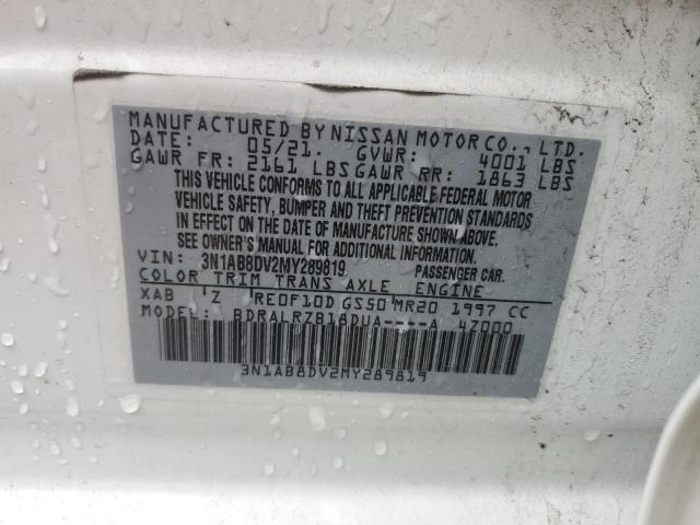 3N1AB8DV2MY289819 - 2021 NISSAN SENTRA SR WHITE photo 12