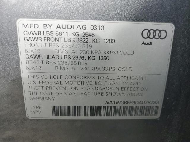 WA1WGBFP9DA078793 - 2013 AUDI Q5 PRESTIGE CHARCOAL photo 13