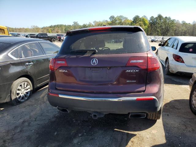 2HNYD2H67AH532574 - 2010 ACURA MDX TECHNOLOGY MAROON photo 6