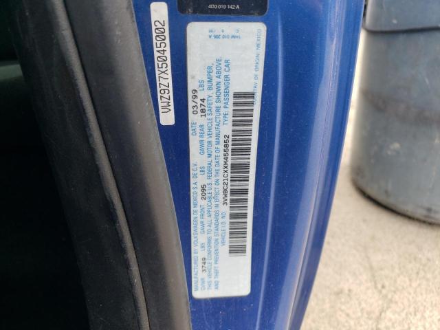3VWBC21CXXM455852 - 1999 VOLKSWAGEN NEW BEETLE GL 蓝色 照片 12