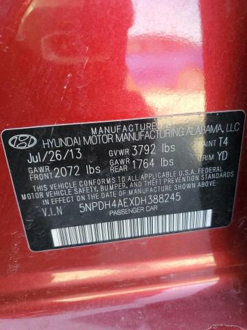 5NPDH4AEXDH388245 - 2013 HYUNDAI ELANTRA GLS RED photo 12