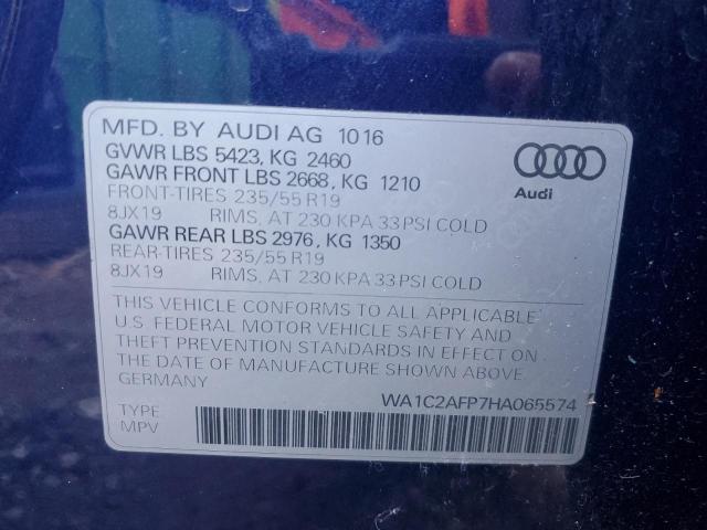 WA1C2AFP7HA065574 - 2017 AUDI Q5 PREMIUM BLUE photo 14