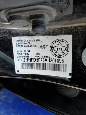 2HHFD5F76AH201895 - 2010 ACURA CSX TECHNOLOGY 黑色 照片 12