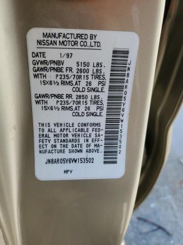 JN8AR05Y6VW153502 - 1997 NISSAN PATHFINDER LE თაფლისფერი ფოტო 12