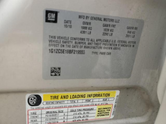 1G1ZC5E18BF219553 - 2011 CHEVROLET MALIBU 1LT GOLD photo 13