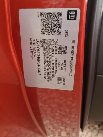 1G1YA2D46R5100413 - 2024 CHEVROLET CORVETTE STINGRAY 1LT RED photo 12