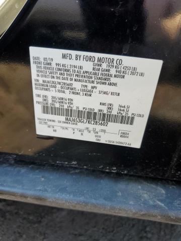 MAJ6S3GL7KC285602 - 2019 FORD ECOSPORT SE შავი ფოტო 13