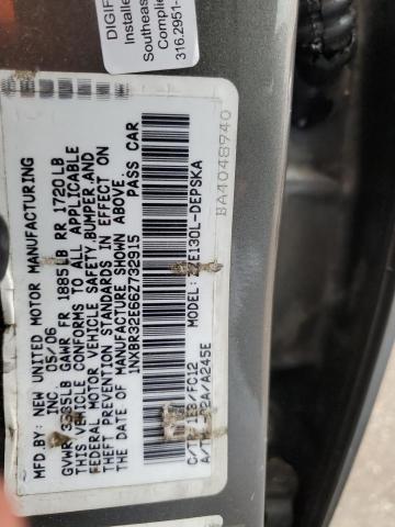 1NXBR32E66Z732915 - 2006 TOYOTA COROLLA CE GRAY photo 12