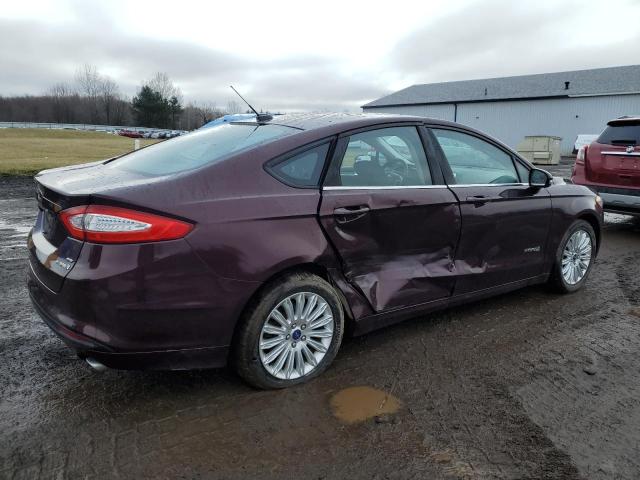 3FA6P0LU2DR365196 - 2013 FORD FUSION SE HYBRID MAROON photo 3