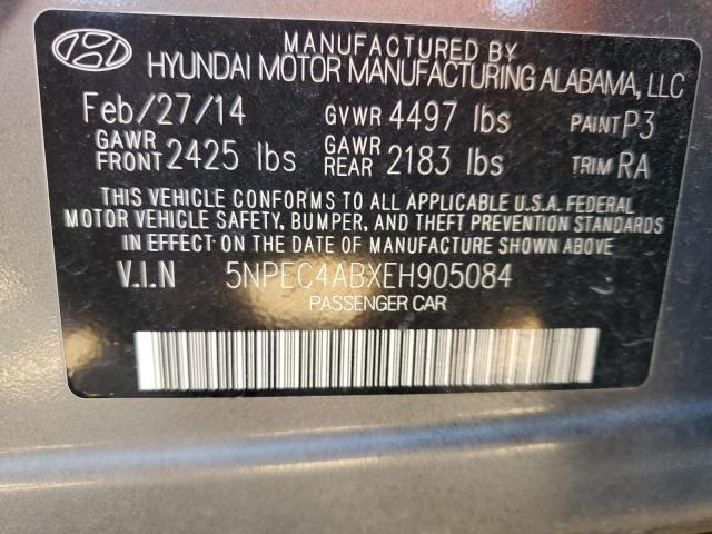 5NPEC4ABXEH905084 - 2014 HYUNDAI SONATA SE GRAY photo 13