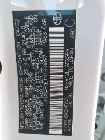 JTDS4MCE1N3508897 - 2022 TOYOTA COROLLA SE WHITE photo 13