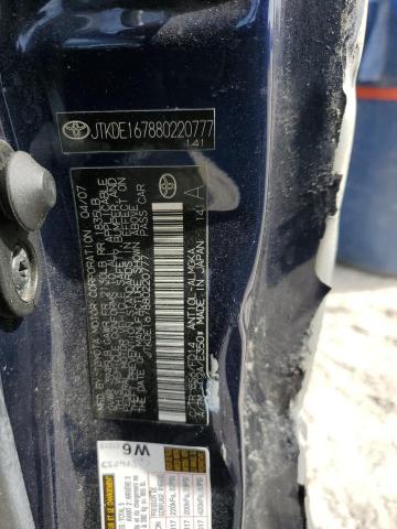 JTKDE167880220777 - 2008 TOYOTA SCION TC 蓝色 照片 12