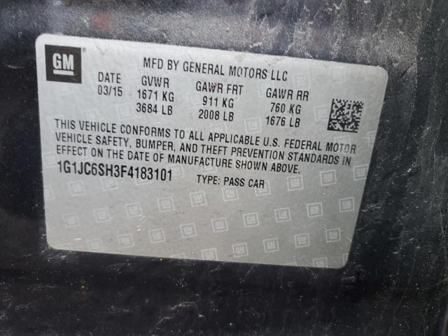 1G1JC6SH3F4183101 - 2015 CHEVROLET SONIC LT BLACK photo 12