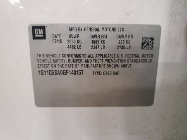 1G11C5SA9GF140157 - 2016 CHEVROLET MALIBU LIM LT 白色 照片 12