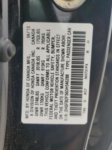 2HGFB2F56DH546288 - 2013 HONDA CIVIC LX BLACK photo 12