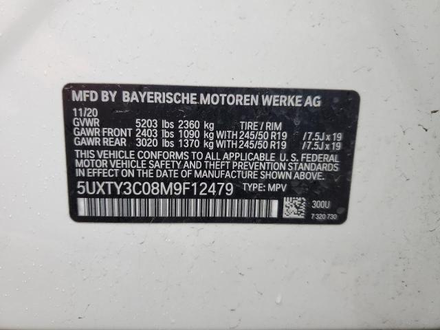 5UXTY3C08M9F12479 - 2021 BMW X3 SDRIVE30I Weiß Foto 12