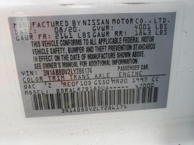 3N1AB8DV2LY286174 - 2020 NISSAN SENTRA SR WHITE photo 13