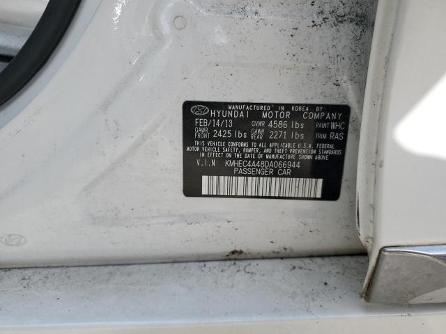 KMHEC4A48DA066944 - 2013 HYUNDAI SONATA HYBRID WHITE photo 12