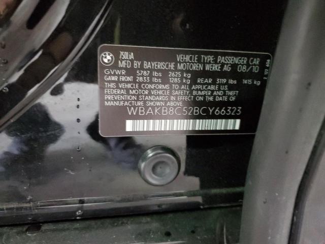 WBAKB8C52BCY66323 - 2011 BMW 750 LI Czarny zdjęcie 12