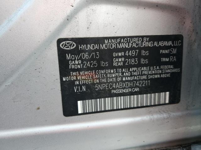 5NPEC4ABXDH742211 - 2013 HYUNDAI SONATA SE SILVER photo 13