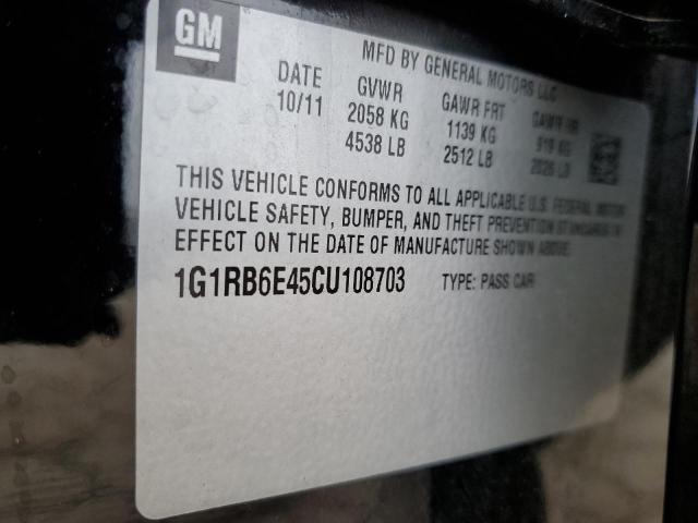 1G1RB6E45CU108703 - 2012 CHEVROLET VOLT BLACK photo 12