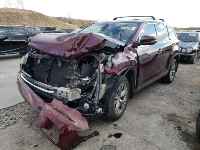 5TDJKRFH2FS213344 - 2015 TOYOTA HIGHLANDER XLE BURGUNDY photo 1
