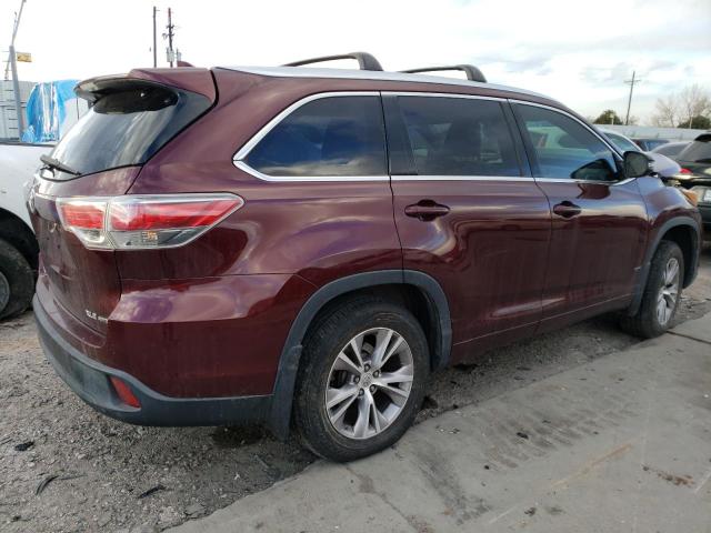 5TDJKRFH2FS213344 - 2015 TOYOTA HIGHLANDER XLE BURGUNDY photo 3