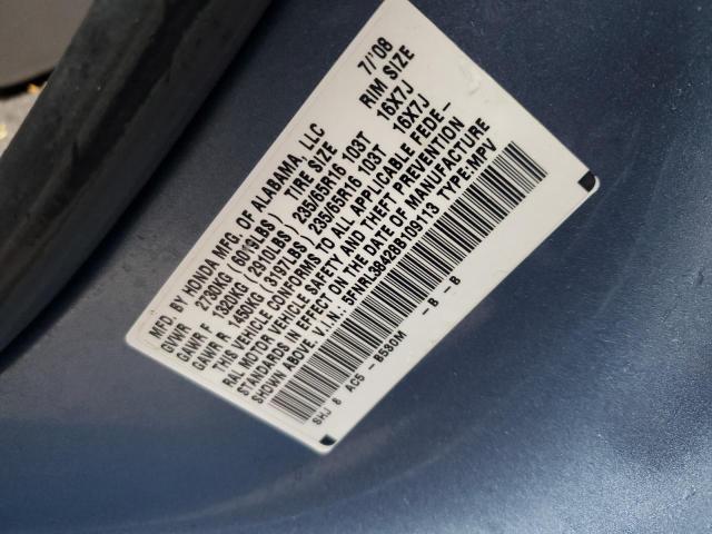 5FNRL38428B109113 - 2008 HONDA ODYSSEY EX BLUE photo 13