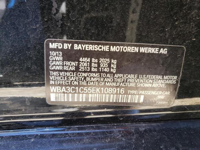 WBA3C1C55EK108916 - 2014 BMW 328 I SULEV BLACK photo 12