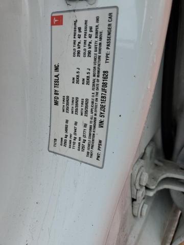 5YJ3E1EB7JF081628 - 2018 TESLA MODEL 3 WHITE photo 13