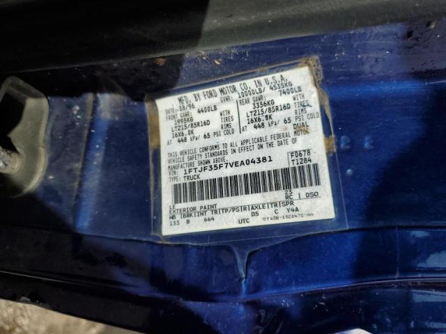 1FTJF35F7VEA04381 - 1997 FORD F350 BLUE photo 12