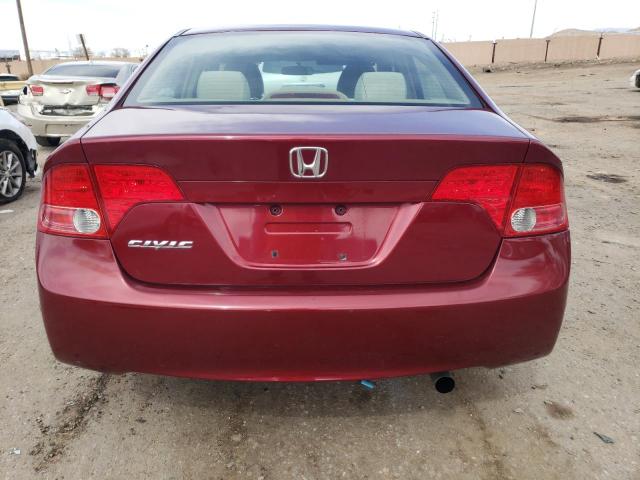 1HGFA16898L036615 - 2008 HONDA CIVIC EX BURGUNDY photo 6