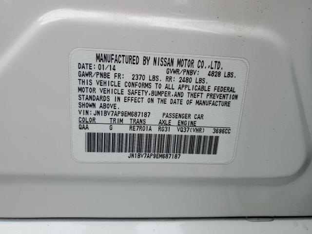 JN1BV7AP9EM687187 - 2014 INFINITI Q50 BASE WHITE photo 12