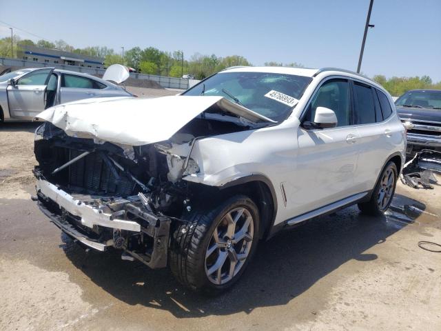 5UXTY5C06M9E47885 - 2021 BMW X3 XDRIVE30I WHITE photo 2