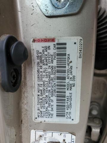 JTDBE32K730156230 - 2003 TOYOTA CAMRY LE TAN photo 12