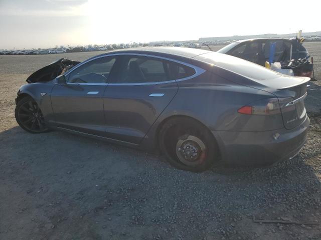 5YJSA1H15EFP47966 - 2014 TESLA MODEL S GRAY photo 2