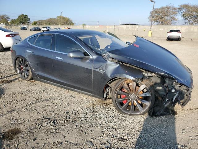5YJSA1H15EFP47966 - 2014 TESLA MODEL S GRAY photo 4