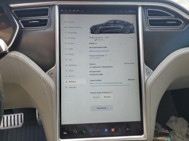 5YJSA1H15EFP47966 - 2014 TESLA MODEL S GRAY photo 9