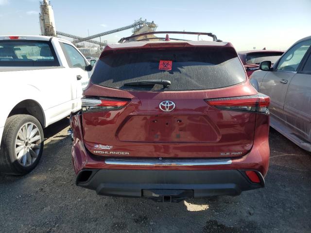 5TDGZRBH3NS203707 - 2022 TOYOTA HIGHLANDER XLE 红色 照片 6