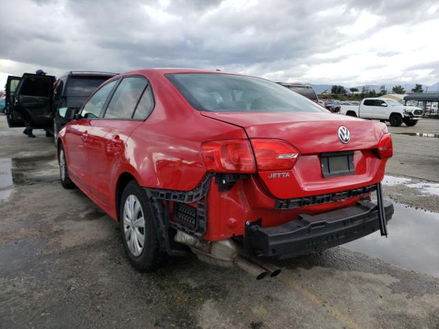 3VW2K7AJ6DM398057 - 2013 VOLKSWAGEN JETTA BASE Կարմիր լուսանկար 2