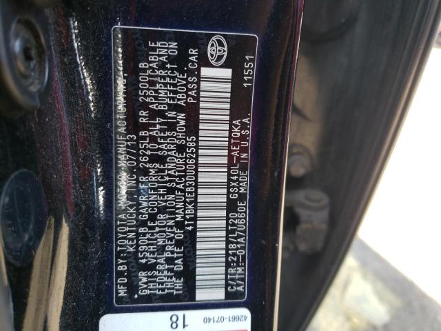 4T1BK1EB3DU062585 - 2013 TOYOTA AVALON BASE 黑色 照片 12